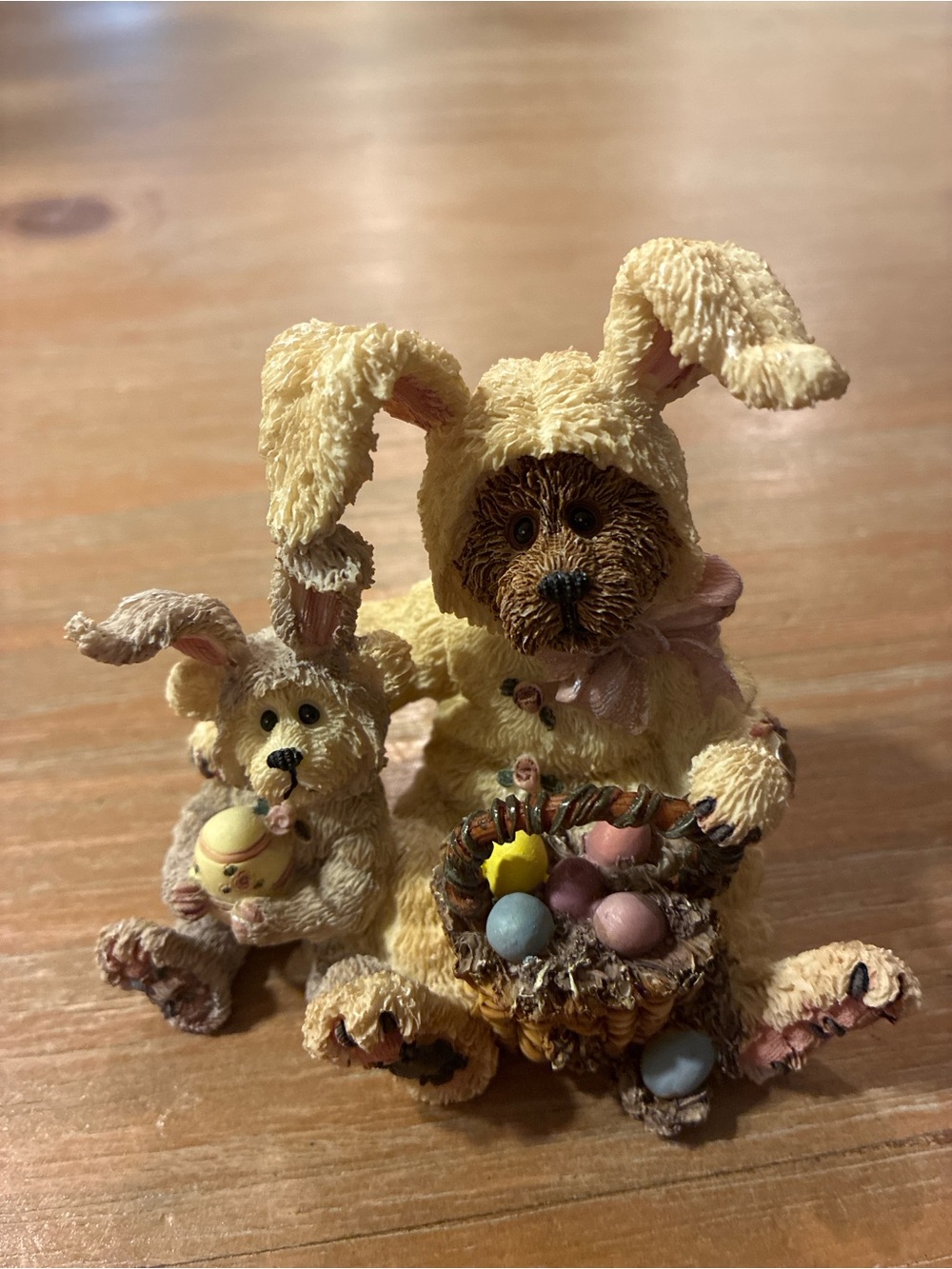 Boyds Bears Cream Bunny Costume Puppy with Pastel Egg Basket